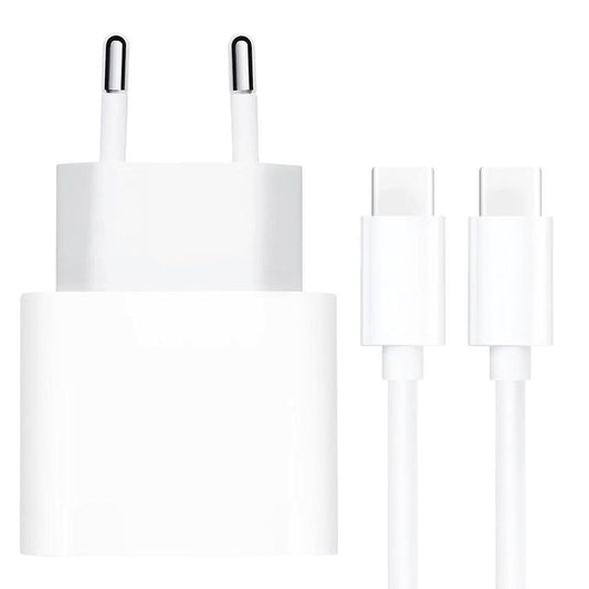 Apple Chargeur 35W pour iPhone 15 Pro Max, adaptateur secteur USB-C + câble USB-C vers USB-C