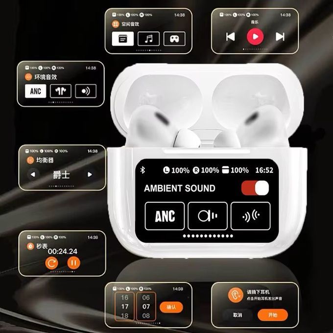 Écouteurs Bluetooth tactile LCD écran ANC/ENC noice redection