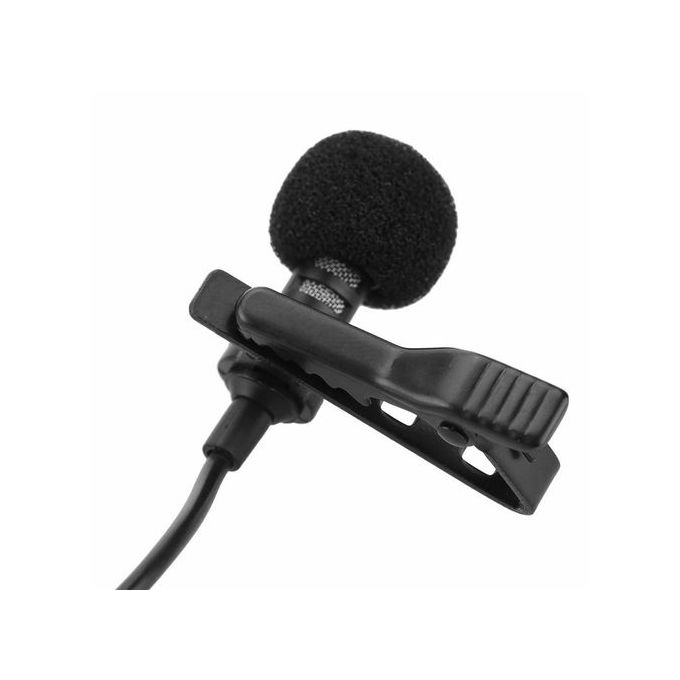 OR Mini Lavalier Mic Tie Clip Microphones Smart Phone Recording Speaking Singing-Black