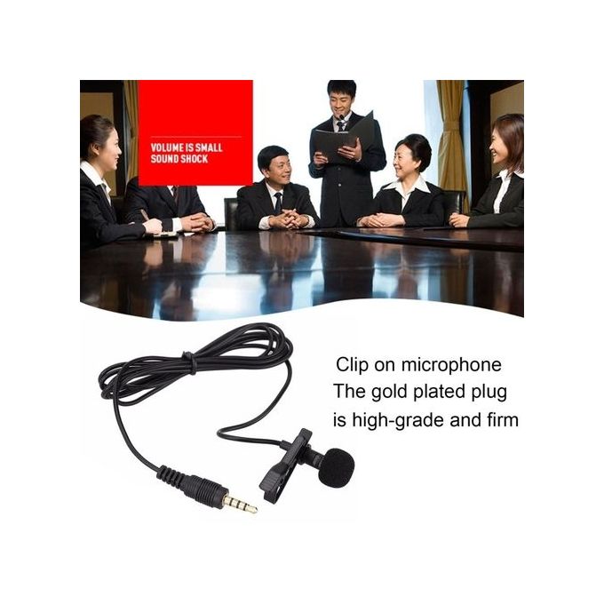 OR Mini Lavalier Mic Tie Clip Microphones Smart Phone Recording Speaking Singing-Black