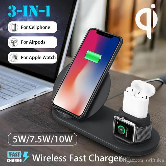 3 in 1 Chargeur Sans Fil Pour iphone / Samsung /  série 1 2 3 4, i/ Airpods phone8 X XS Max XR 10 W